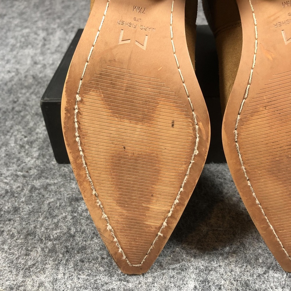 Marc Fisher LTD Chelsea Ankle Boots Womens 7.5 M Brown Suede Block Heel - Picture 14 of 16